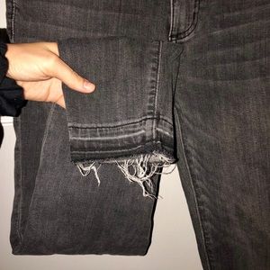 LOFT charcoal Modern Skinny jeans with fray